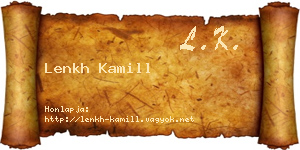 Lenkh Kamill névjegykártya
