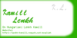 kamill lenkh business card
